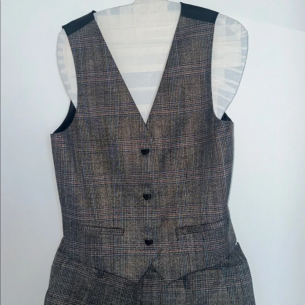 Jason Wu Metallic Plaid Vest & Pants Set - Picture 1 of 13